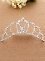 Argent princesse Tiara Ballet danse peigne perles Accessoires cheveux Party pour les enfants Déguisements Halloween