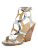 Argent Sandales Spécial-Shaped talon ouvert Chaussures Toe Plus Size femmes