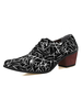 Ascenseur chaussures pour hommes grand bout pointu en cuir PU bas hauts sans lacet chaussures noires