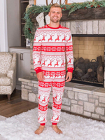 Assortiment de Noël en famille pour pyjama Ensemble de 2 pièces haut de pantalon rouge à carreaux en polyester pour adultes