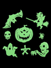 Autocollant de fibre de polyester vert herbe décorations dhalloween