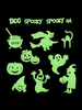 Autocollant de fibre de polyester vert herbe décorations dhalloween