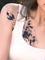 Autocollant de tatouage corsage sexy clavicule poitrine à base de plantes semi-permanent