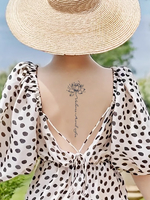 Autocollant de tatouage de dos magnifique fleur anglaise jus de plantes semi-permanent
