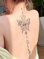 Autocollants de tatouage papillon imperméables pour femmes longue durée sexy dos