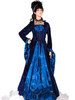 Avant Halloween Renaissance robe Polyester Medival Blue Lace Up Cosplay Costume Halloween