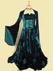 Avant Halloween Renaissance robe Polyester Medival Green Lace Up Cosplay Costume