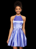 Avec Robe De Bal Courte A-ligne Bijou Cou Polyester Robe De Soirée Violet