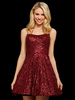 Avec Robe De Bal Courte A-ligne Sans Bretelles Sans Manches Polyester Robe De Soirée Bordeaux