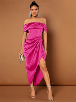 Avec robe de cocktail mode courte col bateau court