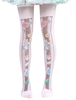 Aventures de Sweet Lolita chaussettes Alice au pays des merveilles imprimé Jersey Lolita de mousseline de soie Déguisements Halloween