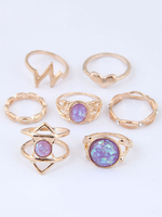 Bague dempilage en or découpé Cage Knuckle Rings Set en 7pcs