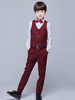 Bague Porteur Outfit Mariage Tuxedo Costumes Garçons Bordeaux Enfants Tenue Habillée 5 Pièce