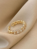 Bagues en or clair métal rond brillant strass cristal femmes bijoux