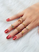 Bagues en or ensemble bijoux de doigt 7 pièces femmes bijoux cadeau pour elle