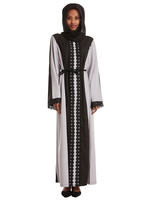 Baju Muslim Abaya Dress Arabian Clothing Manches Longues Two Tone Maxi Dress