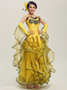 Bal robe jonquille Tulle volants sans manches Ballroom Dancing Costume Déguisements Halloween
