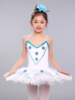 Ballerina Dress Gilrs Costume de Danse Latine Blanc Enfants Dress Tutu Danse Robes Déguisements Halloween