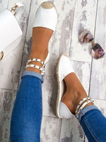 Ballerine Femme en Rivets avec Bout Rond à Lacets Bicolores