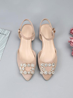 Ballerines Abricot Terry Bout Pointu Strass Ballerines