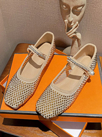 Ballerines Chaussures de bal femmes strass bout carré Mary Jane