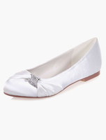 Ballerines de mariage soirée en satin avec strass