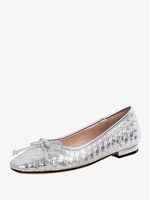 Ballerines en cuir PU à bout carré et boucle pour femmes