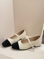 Ballerines en cuir PU à bout carré pour femmes