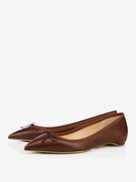 Ballerines en cuir PU à bout pointu avec nœuds femmes