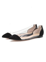 Ballerines en cuir PU à bout pointu pour femmes