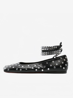 Ballerines En Cuir Pu À Bout Rond Et Strass Chaussures Bride Cheville Femmes