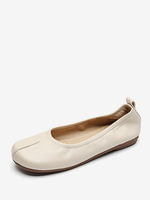 Ballerines en cuir PU à bout rond pour femmes