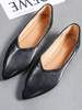 Ballerines en cuir PU noir à bout pointu Ballerines