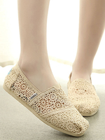 Ballerines en dentelle à bout rond pour femmes