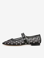 Ballerines en polyester à bout rond et boucle pour femmes