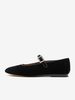 Ballerines En Velours À Bout Rond En Boucle Perle Chaussures Femmes