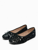 Ballerines femmes paillettes bout rond chaussures de fête plates