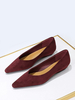 Ballerines plates en daim à bout pointu pour femmes