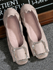 Ballerines Plates Femmes Elastique à Cuir Synthétique avec Bout Rond Décors avec Boucles en Paillettes Bicolores Comfortable
