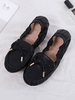 Ballerines Plates Femmes Elastique en Paillettes à Cuir Synthétique avec Bout Rond Décors avec Noeud Unicolore Comfortable