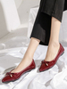Ballerines Plates Femmes Vernis à Cuir Synthétique Décors avec Noeud à Lacets Unicolore avec Bout Rond Ballerines Plates Femmes Comfortable