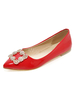 Ballerines Plus la taille des femmes a souligné Toe Slip sur pompes plat Chic strass