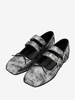 Ballerines pour femmes Suqare Toe Bow Buckle Détail Ballerines