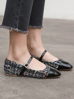 Ballerines rouges Polyester bout rond Slip On Chaussures pour femmes