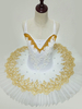 Ballet robe de danse en dentelle blanche brodée Tutu Ballerina Robes Déguisements Halloween