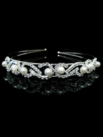 Bandeau de mariage bandeau perle argent strass accessoires de cheveux de mariée