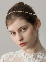 Bandeau de mariage doré serre-tête perlé accessoires de cheveux de mariée