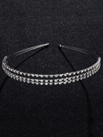 Bandeau De Mariage Headpieces Argent Triple Strass Bande De Cheveux Accessoires De Cheveux De Mariée