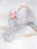 Bandeau de mariage Lolita Rubans à fleurs KC Noeuds Accessoires pour cheveux Lolita Déguisements Halloween