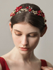 Bandeau de mariage rouge strass Headpieces perlé accessoires de cheveux de mariée